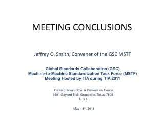 MEETING CONCLUSIONS