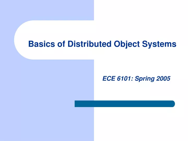 basics of distributed object systems