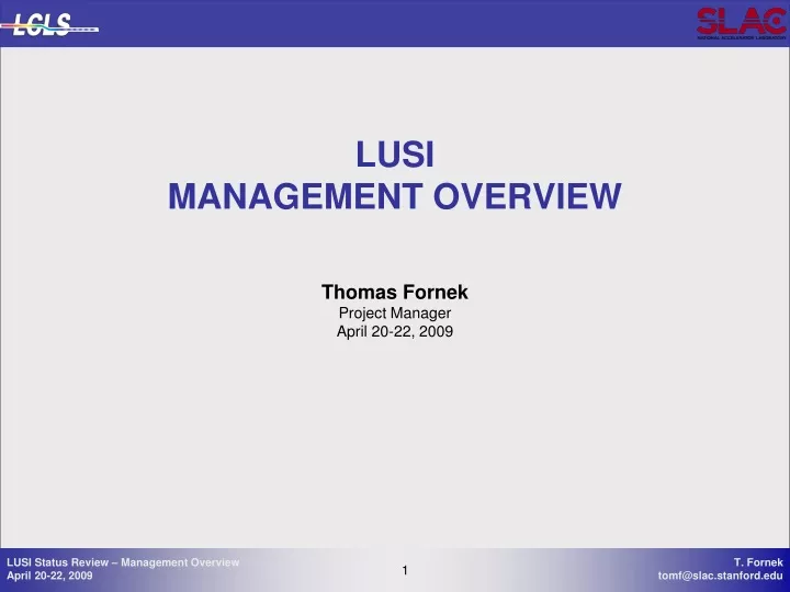 lusi management overview