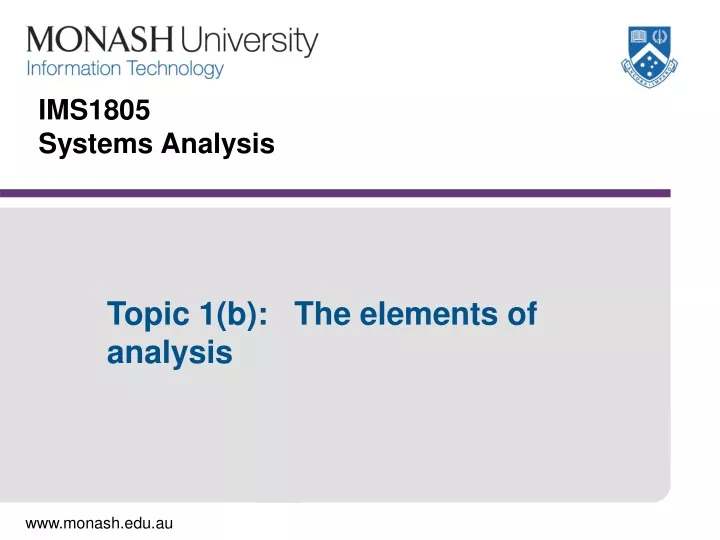 ims1805 systems analysis