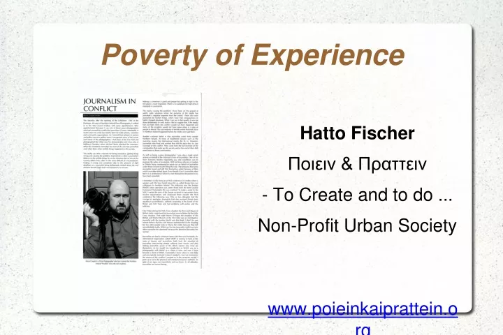 poverty of experience