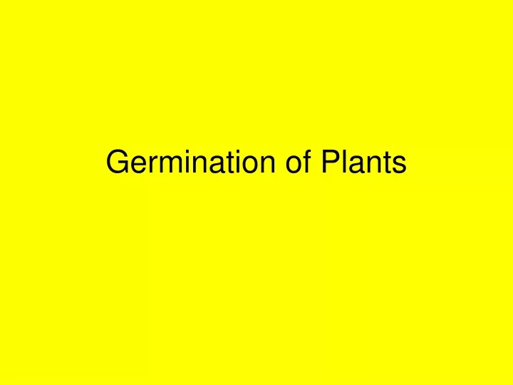 germination of plants