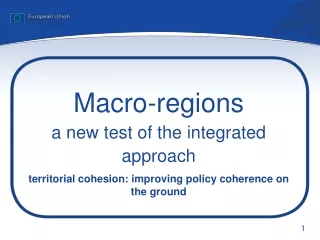 Macro-regions  a new test of the integrated approach