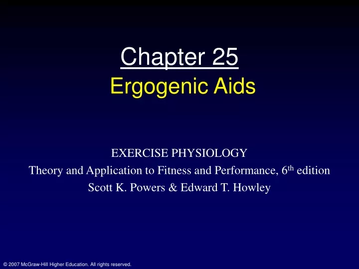 chapter 25 ergogenic aids