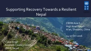 Supporting Recovery Towards a Resilient Nepal