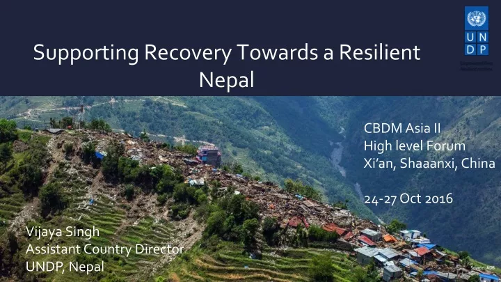 supporting recovery towards a resilient nepal