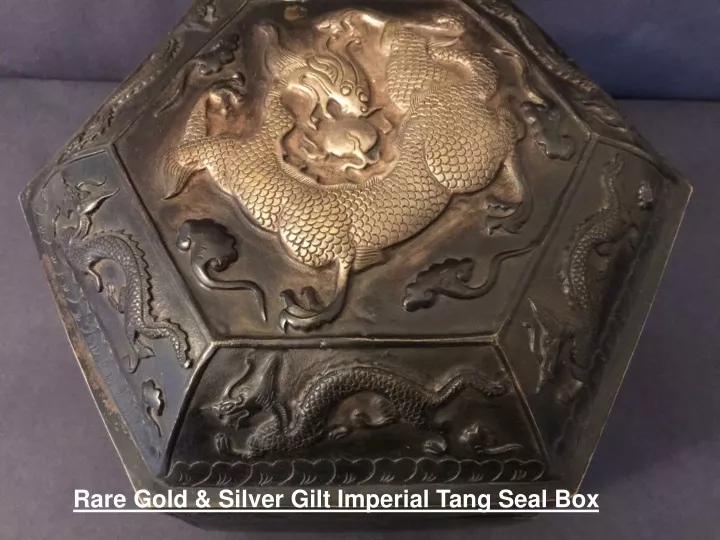 rare gold silver gilt imperial tang seal box