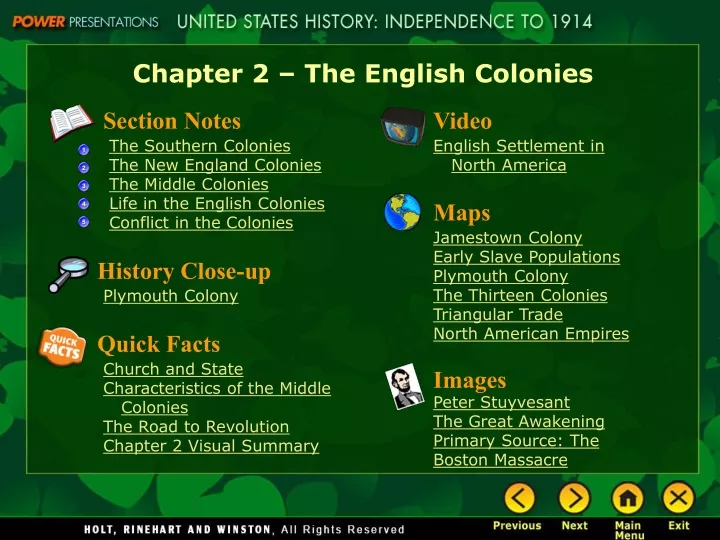 chapter 2 the english colonies