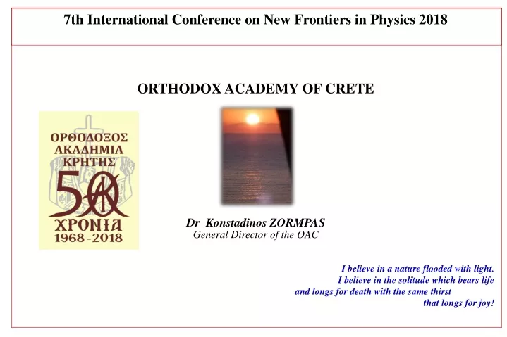 7th international conference on new frontiers