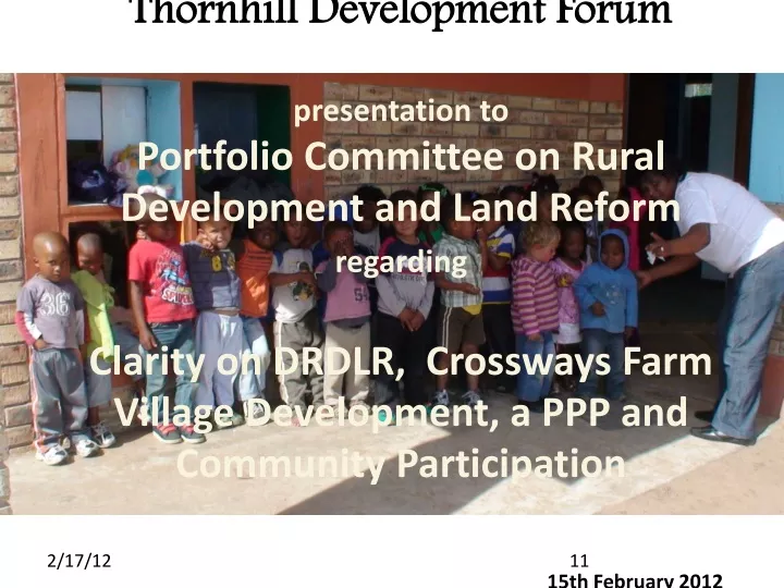 thornhill development forum presentation