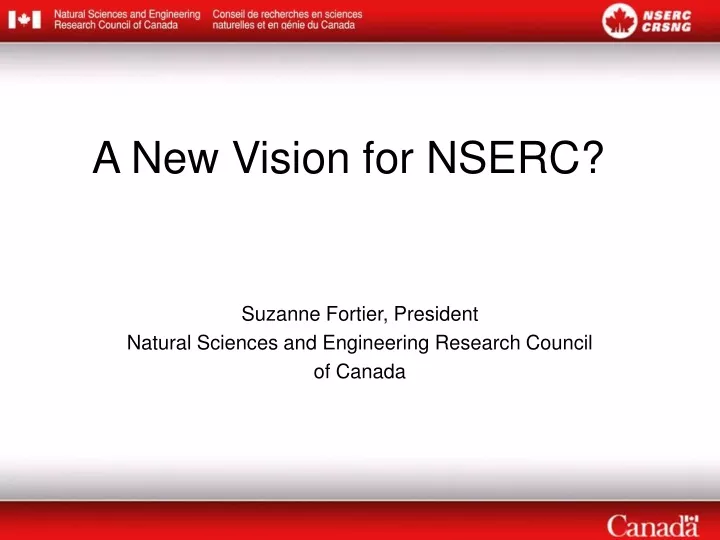 a new vision for nserc