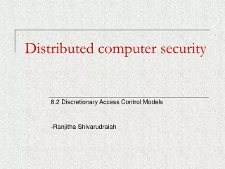 Distributed computer security
