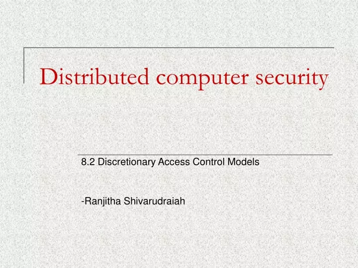 distributed computer security