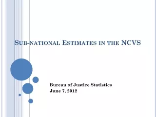 Sub-national Estimates in the NCVS