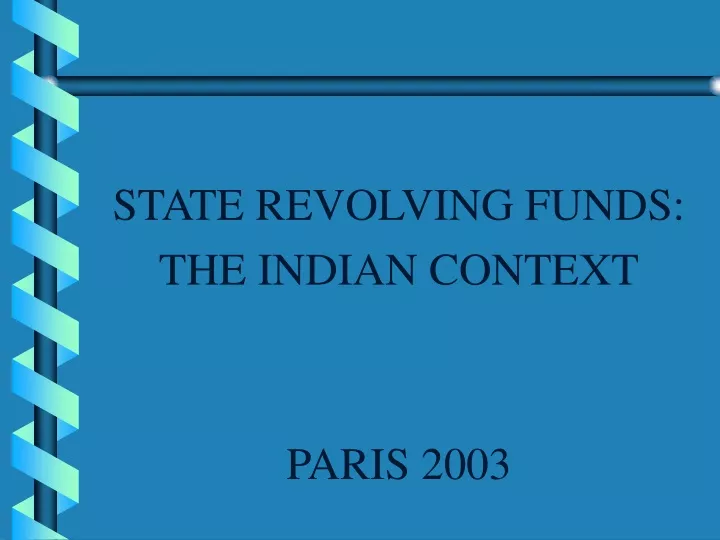 state revolving funds the indian context paris