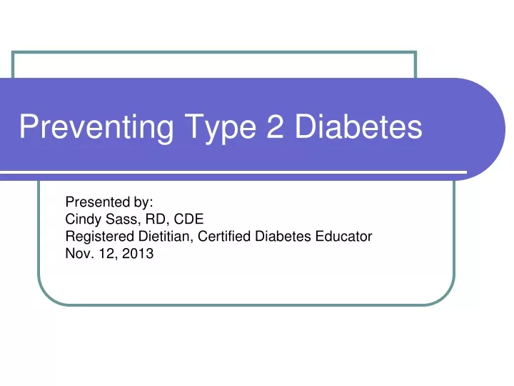 preventing type 2 diabetes