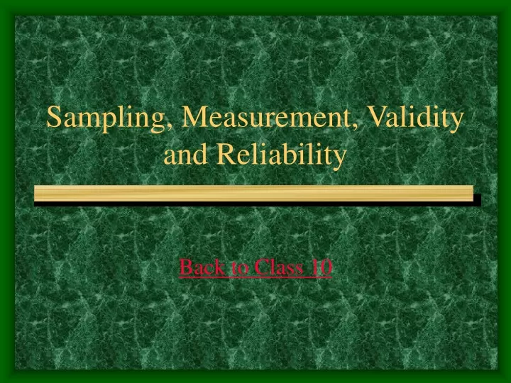 sampling measurement validity and reliability