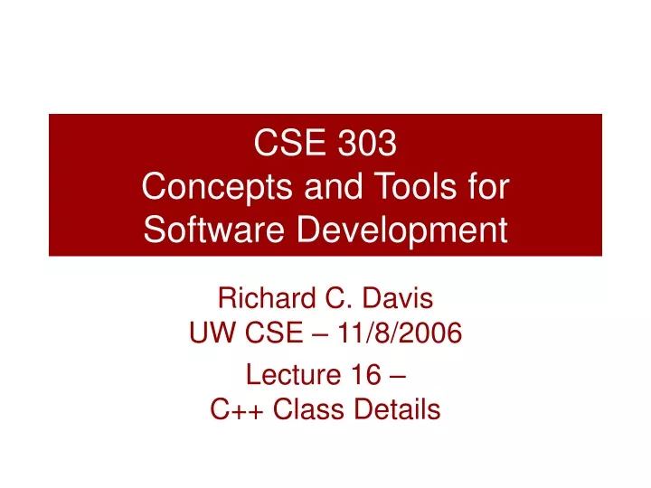 cse 303 concepts and tools for software development