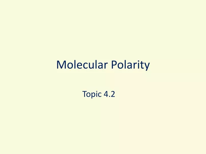 molecular polarity