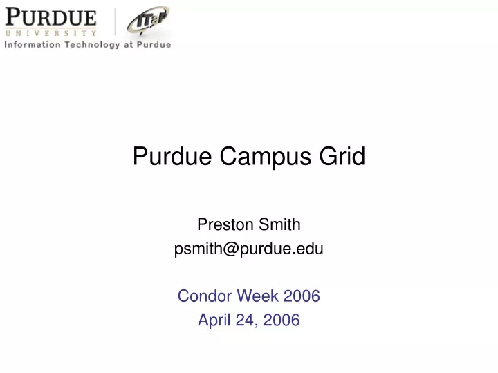 purdue campus grid