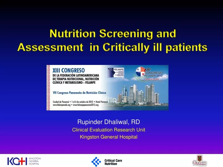 nutrition screening and assessment in critically