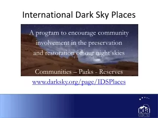 International Dark Sky Places