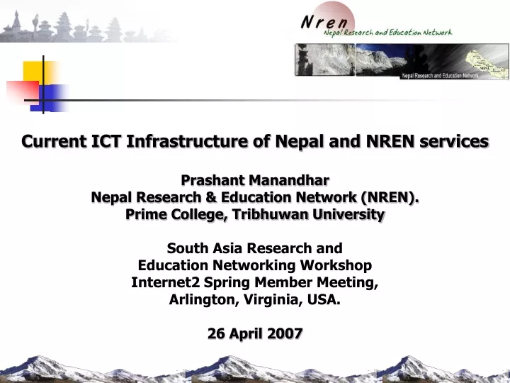 current ict infrastructure of nepal and nren