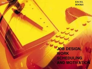 JOB DESIGN, WORK SCHEDULING AND MOTIVATION