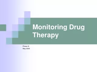 Monitoring Drug Therapy