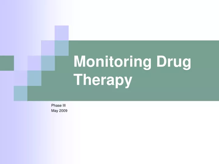 monitoring drug therapy