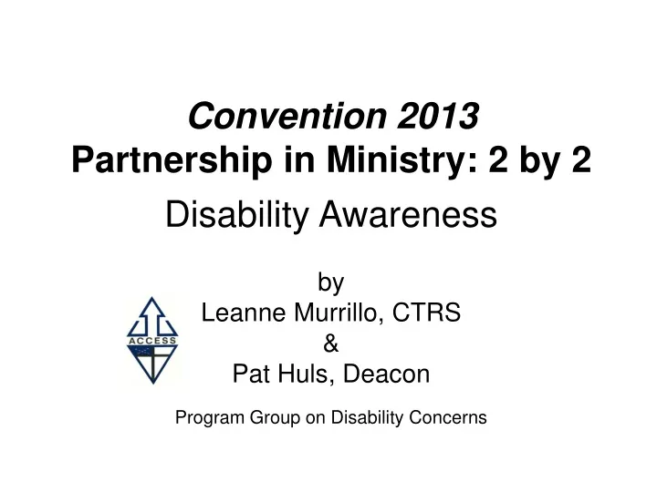 convention 2013 partnership in ministry 2 by 2