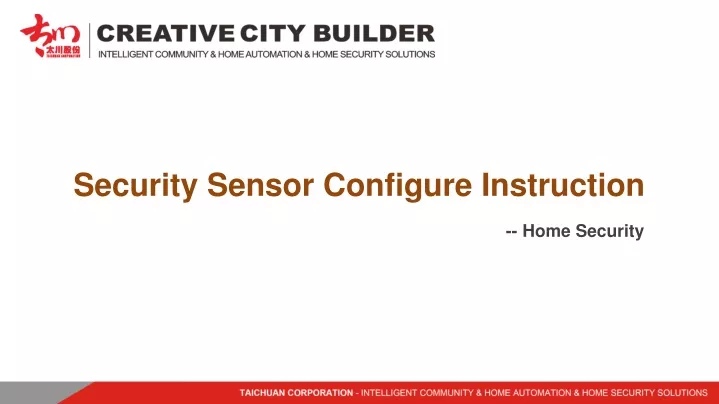 security sensor configure instruction