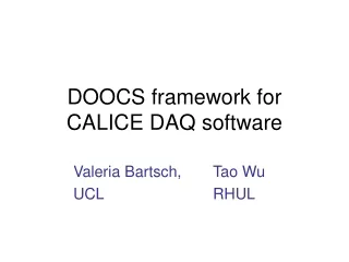 DOOCS framework for  CALICE DAQ software
