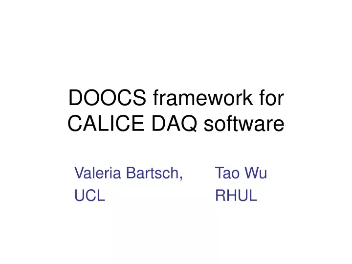 doocs framework for calice daq software