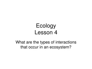Ecology  Lesson 4