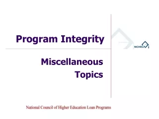 Program Integrity