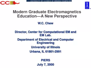 Modern Graduate Electromagnetics Education—A New Perspective
