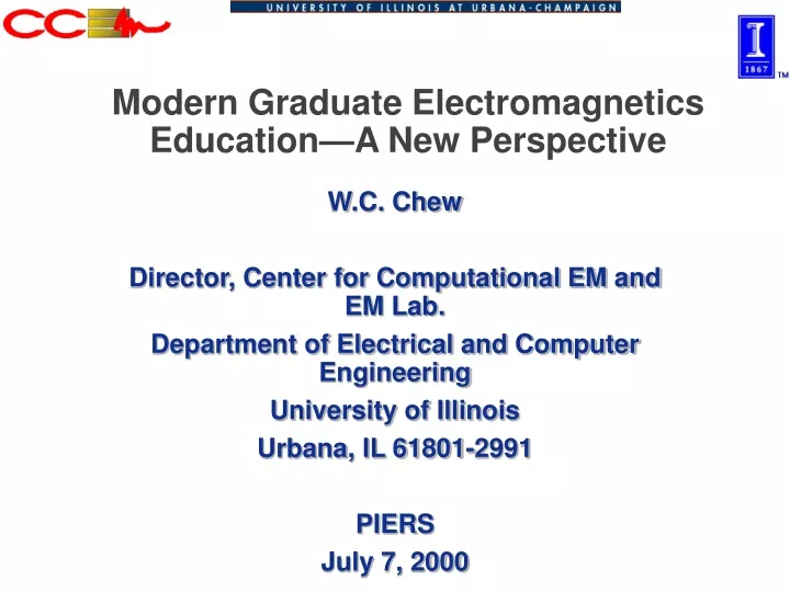 modern graduate electromagnetics education a new perspective