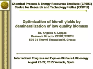 Optimization of bio-oil yields by demineralization of low quality biomass