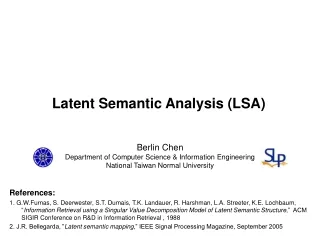 Latent Semantic Analysis (LSA)