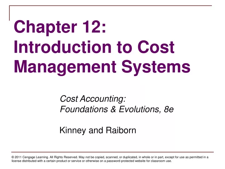 chapter 12 introduction to cost management systems