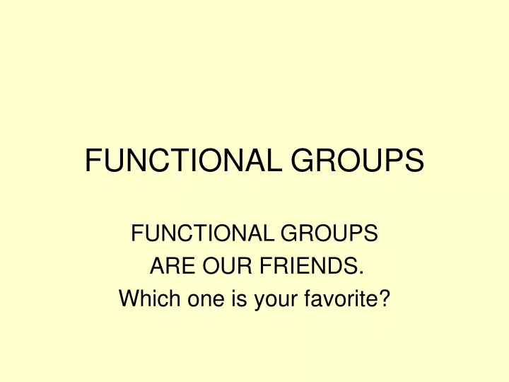 functional groups