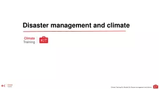 Disaster management and climate