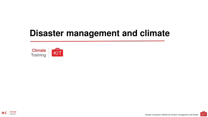 disaster management and climate