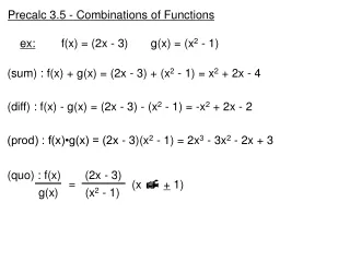 Precalc 3.5 - Combinations of Functions