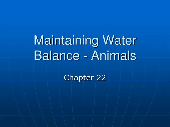 maintaining water balance animals