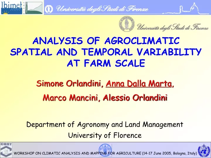 analysis of agroclimatic spatial and temporal variability at farm scale