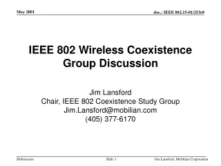 IEEE 802 Wireless Coexistence Group Discussion