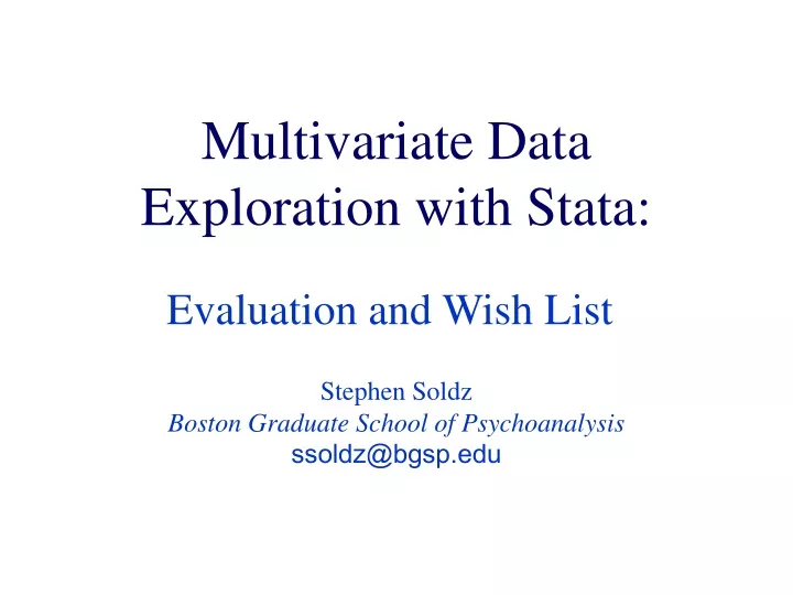 multivariate data exploration with stata