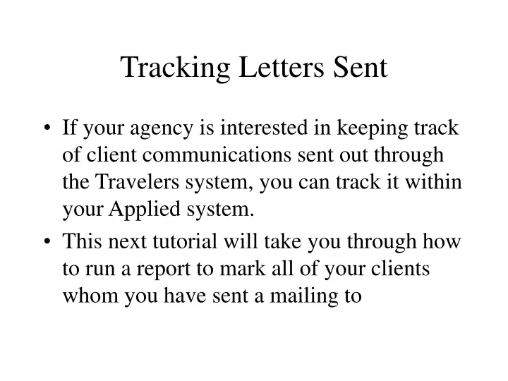 tracking letters sent